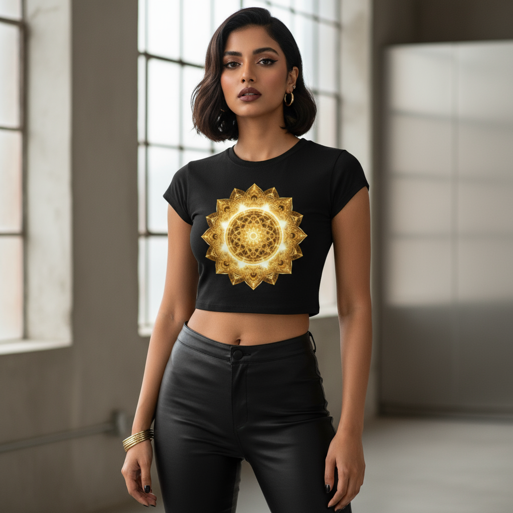 UFF Mandala Series 1 | Cropped Baby Tee Premium Unisex